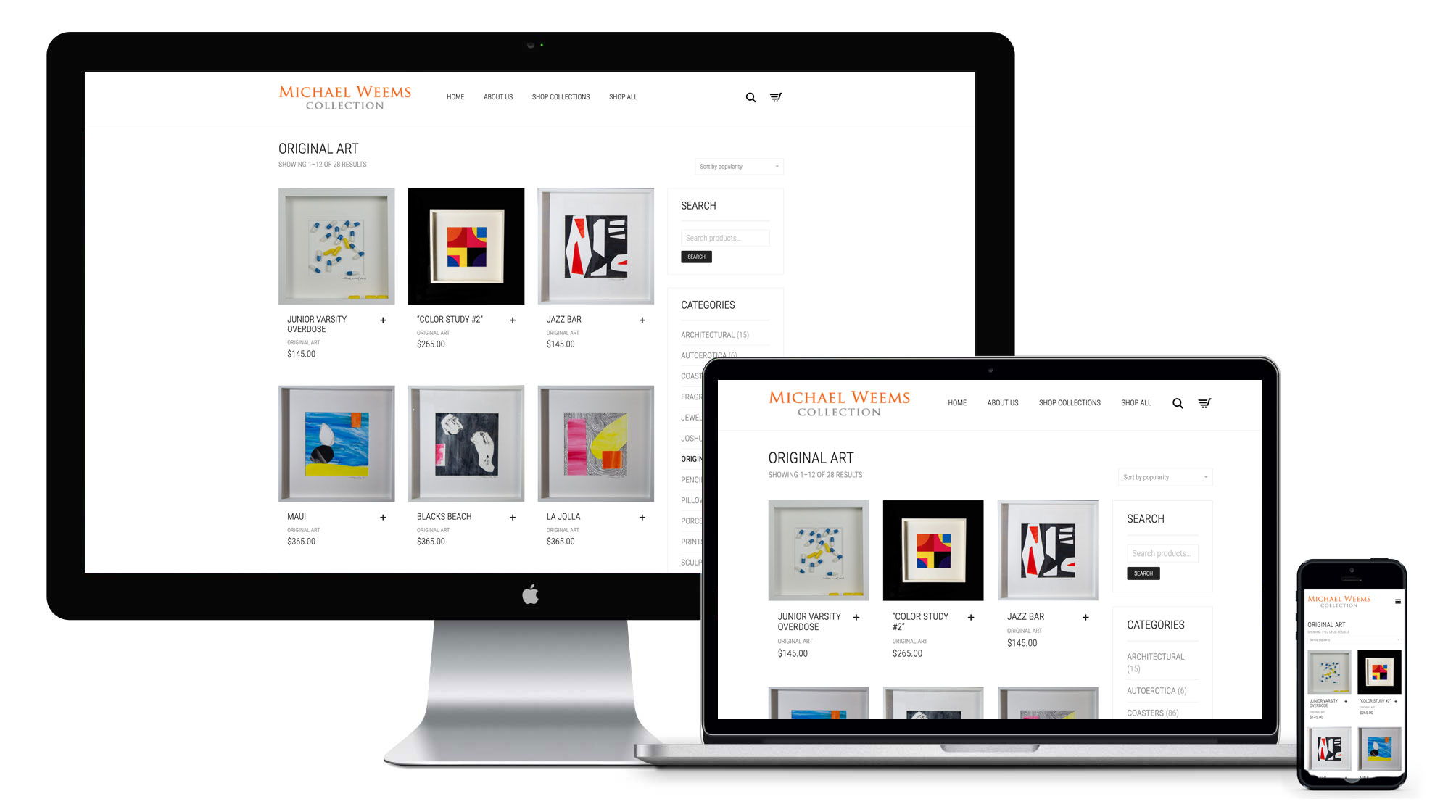 Michael Weems Gallery website graphics